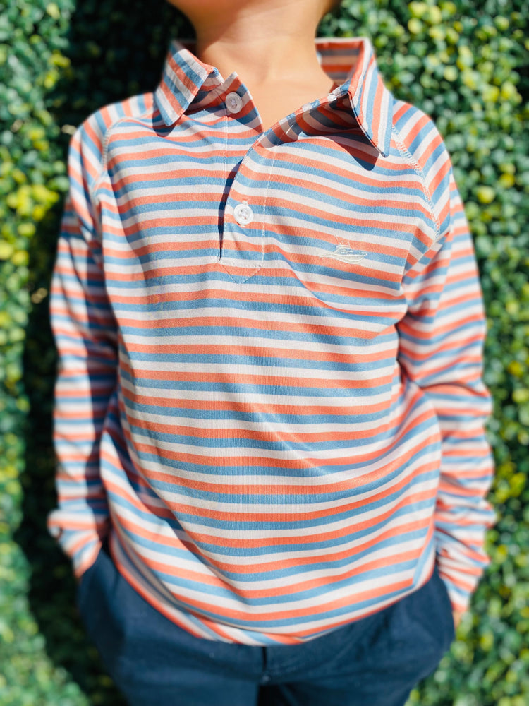 
            
                Load image into Gallery viewer, Orange/Blue Longsleeve Polo
            
        